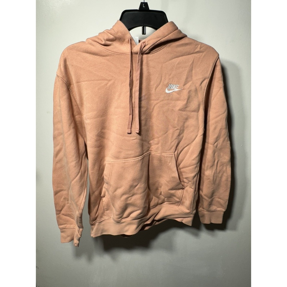 Nike Women's Peach Pullover Fleece Hoodie Size Small Regular Hood Pockets Logo